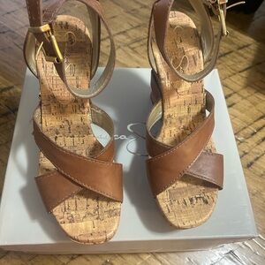 Jessica Simpson women’s cork wedge heels size 7 New in box